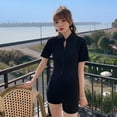 thumbnail image 5 of Look Slim 2024 Hot One Piece Korean Ins Style Conservative Woman Beach Wear Slim Woman Swimsuit Swimming Suit Beach Bathing Suit Swimwear L WHITE, 5 of 8
