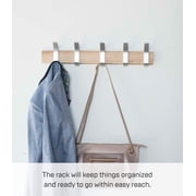 Yamazaki Home Wall-Mounted Coat Rack, Ash, Steel + Wood