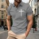 thumbnail image 4 of Mens Casual de Manga Corta Botón Abajo Camisas Impresión de Manga Corta Blusas Botón Cuello de Vuelta Camiseta Casual Moda Superior para Al Aire Libre Casual Diario, 4 of 5