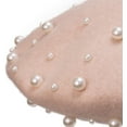thumbnail image 5 of Women's Wool Berets Sweet French Pearl Beaded Beret Cap Winter Hat Knitted Beanie Hat for Girls, 5 of 7