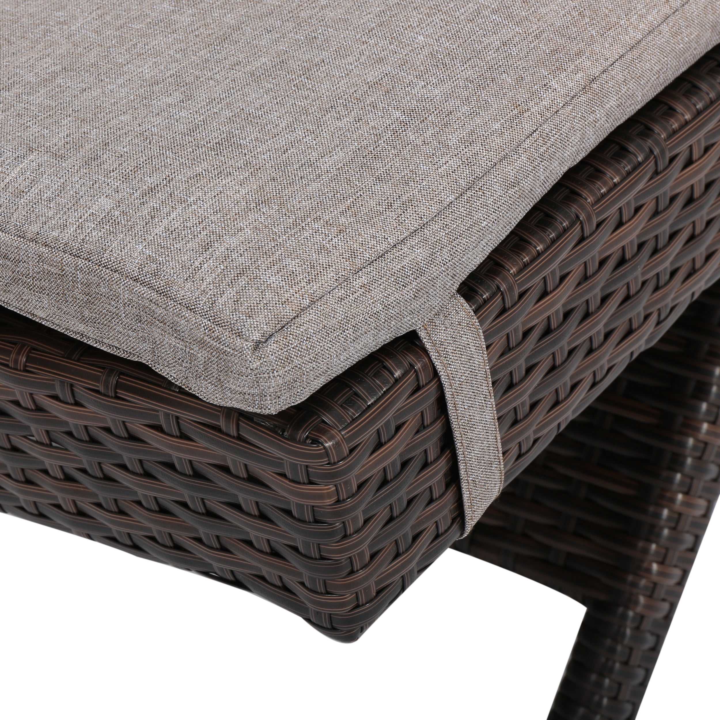 Anthony Outdoor Wicker Adjustable Chaise Lounges with Cushions, Set of 2, Multibrown, Charcoal