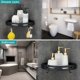 thumbnail image 3 of No-Drilling Corner Shower Shelf Aircraft Aluminum with 2 Hooks for Shower Self-adhesive Rustproof Holder for Bathroom Items 2 Pieces (Black), 3 of 4