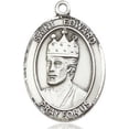 thumbnail image 3 of Extel Large Oval Pewter St. Edward the Confessor Pendant with 24" chain, Made in USA, 3 of 10
