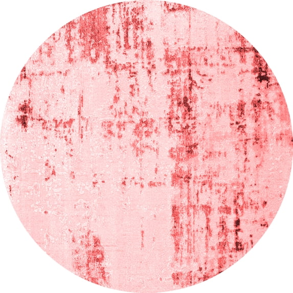 Ahgly Company Indoor Round Oriental Red Industrial Area Rugs, 8' Round