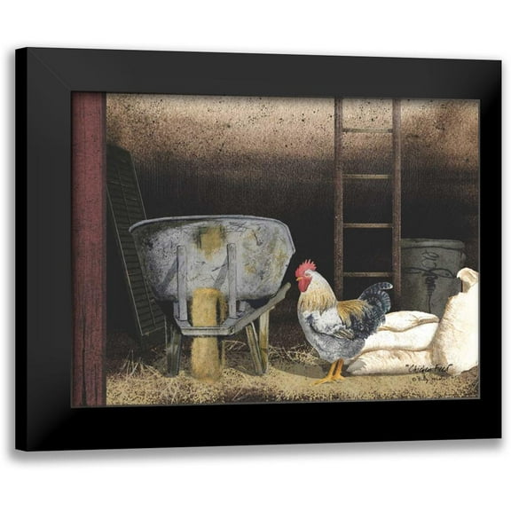 Jacobs, Billy 14x12 Black Modern Framed Museum Art Print Titled - Chicken Feed
