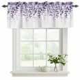 thumbnail image 2 of 2 Panels Purple Valance for Windows, Eucalyptus Leaves Light Filtering Kitchen Curtains, Rod Pocket Window Treatment Curtain Valances for Living Room Bedroom, 60"x18", 2 of 9