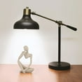 thumbnail image 3 of Genreen Sandstone Resin Thinker Statue, Abstract Art Sculpture for Home Office Decor, Modern Bookshelf Figurine & Desktop Accent, Small Left Pose, 3 of 8