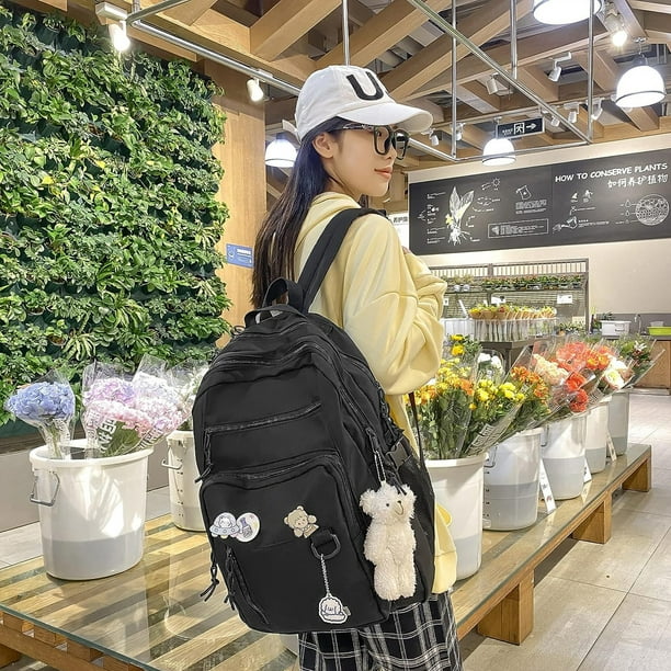 Linda mochila estetica para la escuela estudiante de secundaria viaje mochila blanca bolsas de libros para adolescentes y ninas Bodega Aurrera en linea