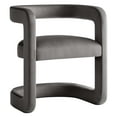 thumbnail image 2 of Winslow Performance Velvet Barrel Accent Chair in Storm Gray, 2 of 10