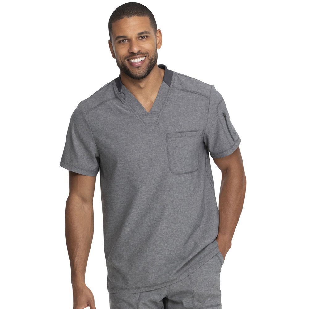 Dickies Dickies Dynamix Scrubs Top for Men VNeck DK610, S, Heather