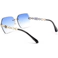 thumbnail image 3 of Gafas de sol clásicas sin montura para mujer con montura de metal y corte de diamante, 3 of 5