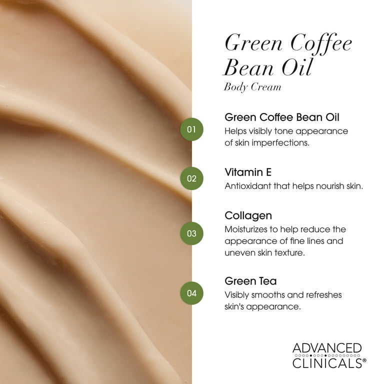 ADVANCED CLINICALS Green Coffee Bean Body Cream and Collagen