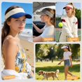thumbnail image 6 of Minzimin Breathable Sun Visors for Women-Cotton Structured Brim Pontail Visor Hats for Casual,Walking,Beach, 6 of 7