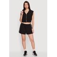 thumbnail image 2 of Women's Side Stripe Zip Front Cropped Vest, 2 of 4