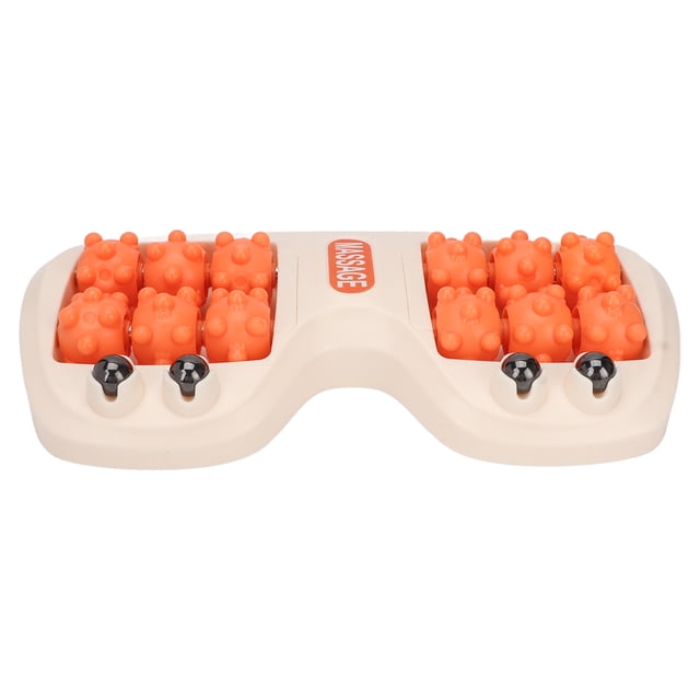 Masajeador de pies doble para alivio profundo con acupresión en color naranja Rodillo calmante para fascitis plantar
