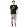 thumbnail image 3 of URMAGIC Matching Family Pajamas Sets Christmas PJ's with Short Sleeve Black Tee Tops and Print Pants Loungewear Sleepwear, 3 of 4