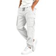 thumbnail image 6 of Falkdiz Cargo Pants for Boys Sport Pantalones Pockets Joggers Winter Trendy Drawstring Elastic Waist Boys Trousers, White, Size: 12-13Years, 6 of 8