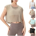 thumbnail image 1 of CFLVAEK Paréos Courts pour Maillots de Bain Femmes Respirant Col Rond Sans Manches Paréo Transparent pour Entraînement Vacances à la Plage Course S, 1 of 10