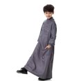 thumbnail image 6 of Nrmvnmi Muslim Robe for Boys Long Sleeve Turndown Neck Saudi Arab Kaftan Islamic Button Dubai Robes With Pockets, 6 of 9