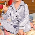 thumbnail image 3 of Niñas Ropa Color Sólido Manga Larga Traje de Hogar 60% Algodón 40% Lino, Invierno Bebé Niños Ropa Conjunto para Niño Pequeño, 3 of 6
