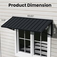 thumbnail image 3 of BACKYARD BEAUTIFUL Metal Awning 60" x 24", Front Door and Window Canopy with Powder-Coated Frame, Weather Resistant Sun and Rain Shelter for Patio, Entrance, Porch and Balcony, Dark Gray, 3 of 9