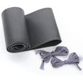 thumbnail image 1 of Leather Car Steering Wheel Cover Lace Up, Stitch On Wrap (Size M2, Gray), 1 of 7