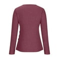 thumbnail image 7 of ClodeEU Women's Deep V Neck Wrap Sweater , Casual Fashions Long Sleeve Slim Ribbed Knit Tops Wine,Womens Plus S, 7 of 7