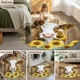 thumbnail image 6 of Round Rugs 8 Ft, Farmhouse Cow Non Slip Area Rugs for Kitchen Bedroom Entryway, Vintage Country Sunflower Brown Wood Washable Carpet Runner Rug Floor Mats for Bedroom Home Decor, 6 of 9