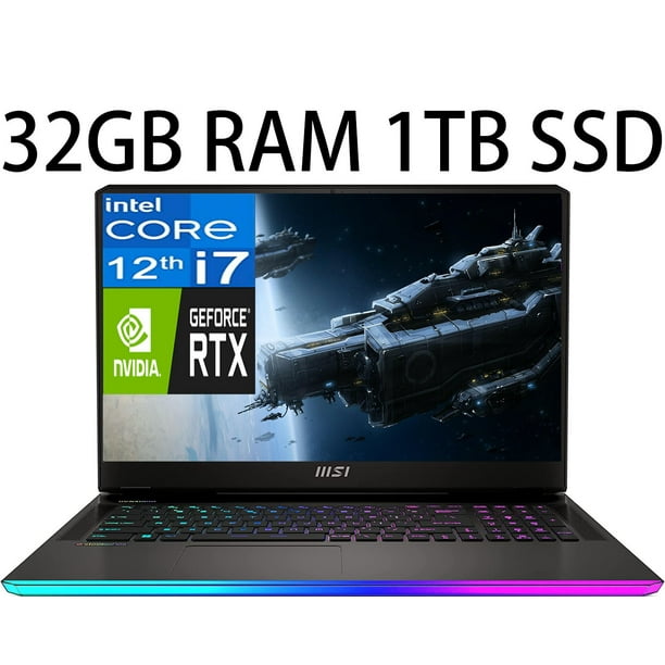 MSI Raider GE77Hx 17 Gaming laptop, Intel i7-12800HX 16-Core, GeForce RTX  3070 Ti 8GB, 32GB DDR4 1TB PCIe SSD, 17.3