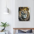 thumbnail image 4 of Nawypu Black and White Lion with Crown Canvas Wall Art Abstract King Animal Artwork Lion Head Portrait Gold Modern Home Print Painting Large Wooden Wall Décor Framed Poster for Bedroom Bathroom, 4 of 5