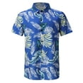 thumbnail image 1 of Pompotops Chemise Hawaïenne à Manches Courtes pour Hommes, Imprimée, Décontractée, Boutonnée, en Solde, 1 of 5