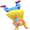 Yellow clown, variant on Inflatable Upside-Down Clown Costume - Funny Circus Outfit For Parties, Halloween & Events,Height 4'11"-6'3",Red clown
