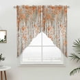 thumbnail image 5 of Orange Grey Forest Kitchen Window Curtains, Swag Curtains Valance for Bedroom Living Room Bathroom, Grey Modern Art Oil Painting Rod Pocket Window Treatment Curtain Block Drapes 2 Panels 36"x36", 5 of 9