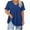 Blue Womens Plus Size Summer Tops Clearance, variant on OSFVNOXV Spring Tops for Women Plus Size Ruffle Short Sleeve V-Neck Peplum Pleated Flowy Blouse ,L-5XL