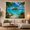 Sandy Palms, variant on Ocean Waves Showcases with Tropical Beach Tall Palm, Mystical Fantasy for Space Lovers, Galaxy Room Decor, Housewarming Gift, Tapestry Wall Hanging for Bedroom and Dorm