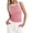 Pink, variant on FreshPretty Crew Neck Tank Top for Women Sleeveless Ribbed Contrasting Slim Fitted Y2k Casual Basic Shirts Spring Summer Tops