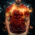 thumbnail image 2 of WOLIAUO Funny Mens Halloween Crewneck T-Shirt Lightweight Breathable Short Sleeve Mens Summer Shirts for Everyday, Shirts for Men Graphic Print Tops XL Orange, 2 of 7