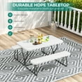 thumbnail image 3 of Fenbeli White Outdoor Picnic Table and Bench Set, Weather-Resistant Patio Dining Furniture for Garden, Backyard, Deck, 3 of 8