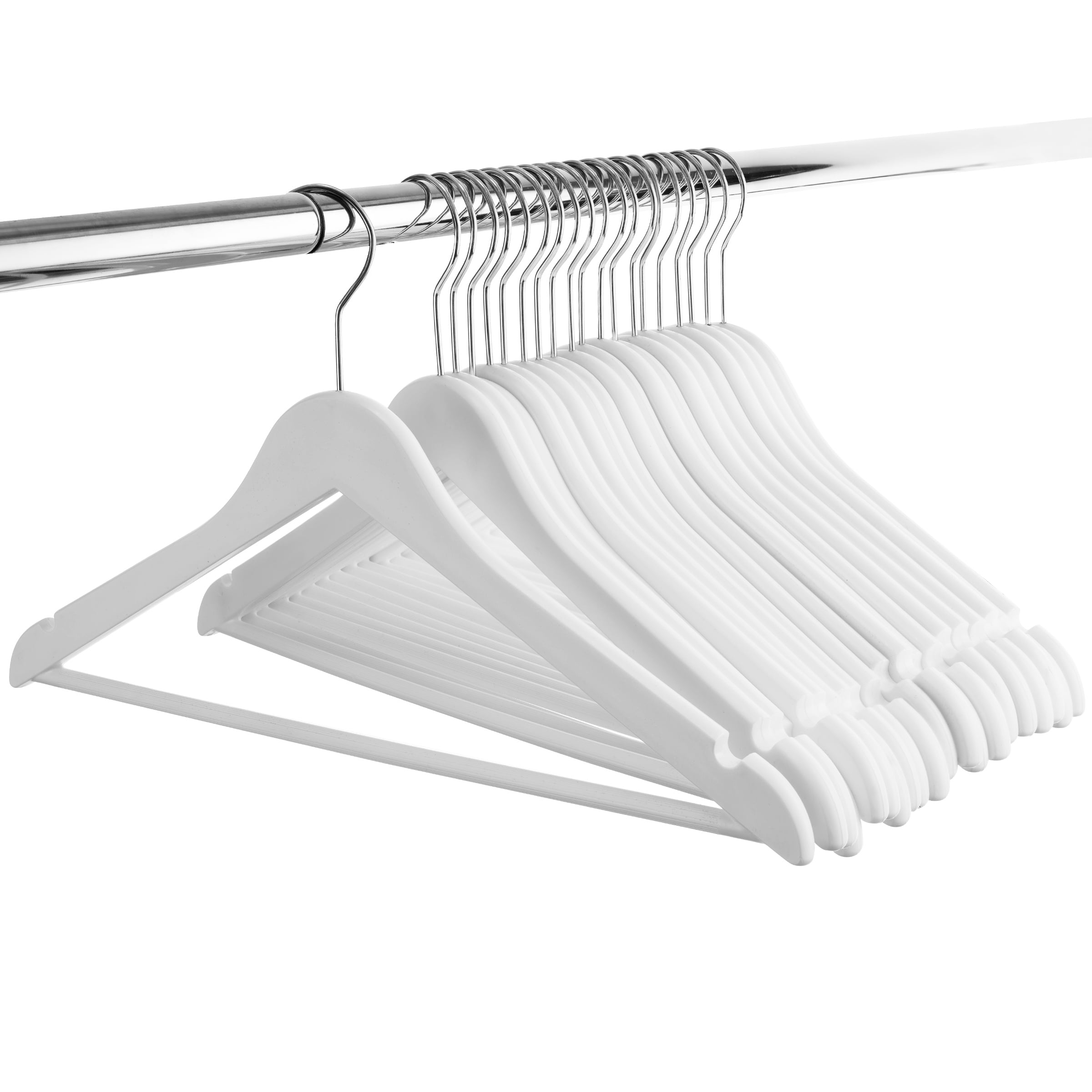 Pack of 10 White Wooden Clothes Garment Coat Skirt Trouser Hangers NEW