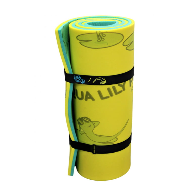 Aqua Lily Pad Tadpole Double Adult Floating Foam Lounger Mat, Green/Yellow