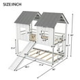 thumbnail image 2 of Harper & Bright Designs Twin Over Twin Wooden House Bunk Bed with Slide and Windows, Twin Size House Bunk Bed with Roof for Kids Bedroom, White, 2 of 11