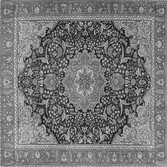 Ahgly Company Indoor Square Medallion Gray Traditional Area Rugs, 3' Square