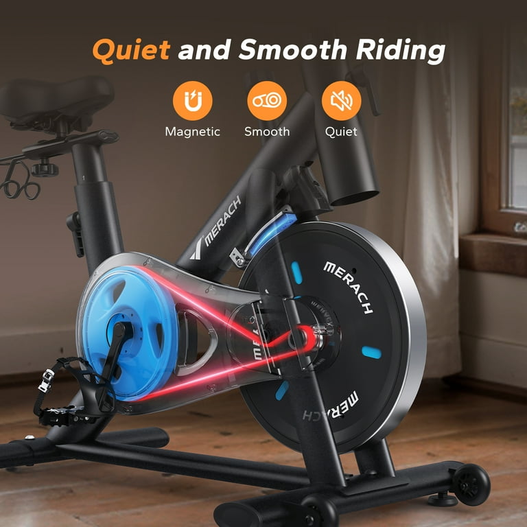 MERACH Exercise Bike Magnetic Home Stationary Bike with Free App Quiet Indoor Cycling Bike with 270lbs Weight Capacity Dumbbell Rack MERACH Exercise Bike Magnetic Home Stationary Bike with Free App Quiet Indoor Cycling Bike with 270lbs Weight Capacity Dumbbell Rack