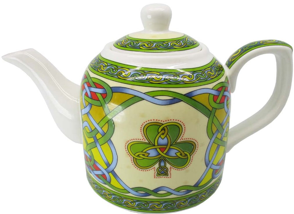 Royal Tara Irish Shamrock Porcelain Teapot with Celtic Design