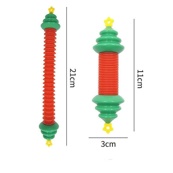 1pcs Santa Claus Pop Tubes Sensory Toys With Light, Retractable Stress Relief Antistress Fidget Toy, Squeeze Toy