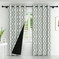 thumbnail image 2 of Lfeey Blackout Curtains for Bedroom, Plaid Green Gray Geometric Pattern Curtains with Top Grommets, 42"x72", 2 Panels, 2 of 6