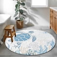 thumbnail image 3 of Round Rugs 3.3Ft, Coastal Trutle Round Area Rug Washable Indoor Throw Carpet, Nautical Summer Beach Ocean Coral Soft Non Slip Circle Rug for Laundry Room Patio Home Decor Aesthetic, 3 of 8