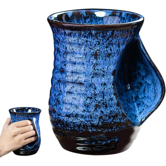 Coffee Mug,Hand Warmer Mug,19 Oz Coffee Cups Ceramic Large Coffee Mug Tea Cup for Office and Home - Dishwasher and Microwave Safe Unique Coffee Mugs. (Blue)