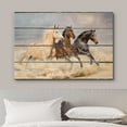 thumbnail image 3 of wall26 Canvas Print Wall Art Galloping White, Brown &amp; Black Stallions Animals Wildlife Wood Panels Photography Rustic Scenic Colorful Multicolor Cool Zen for Living Room, Bedroom, Office - 12&quo, 3 of 7