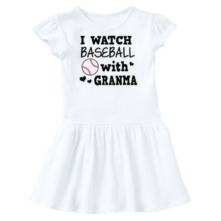 

Inktastic I Watch Baseball with My Granma Gift Toddler Girl Dress